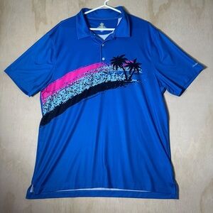 Chubbies The Weekend Has Arrived Golf Polo Shirt Mens XL Blue Short Sleeve
